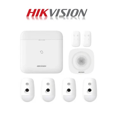 Hikvision AX Pro 64 Zone Wireless Alarm Kit - 4X Wireless PIR-CAM Detector